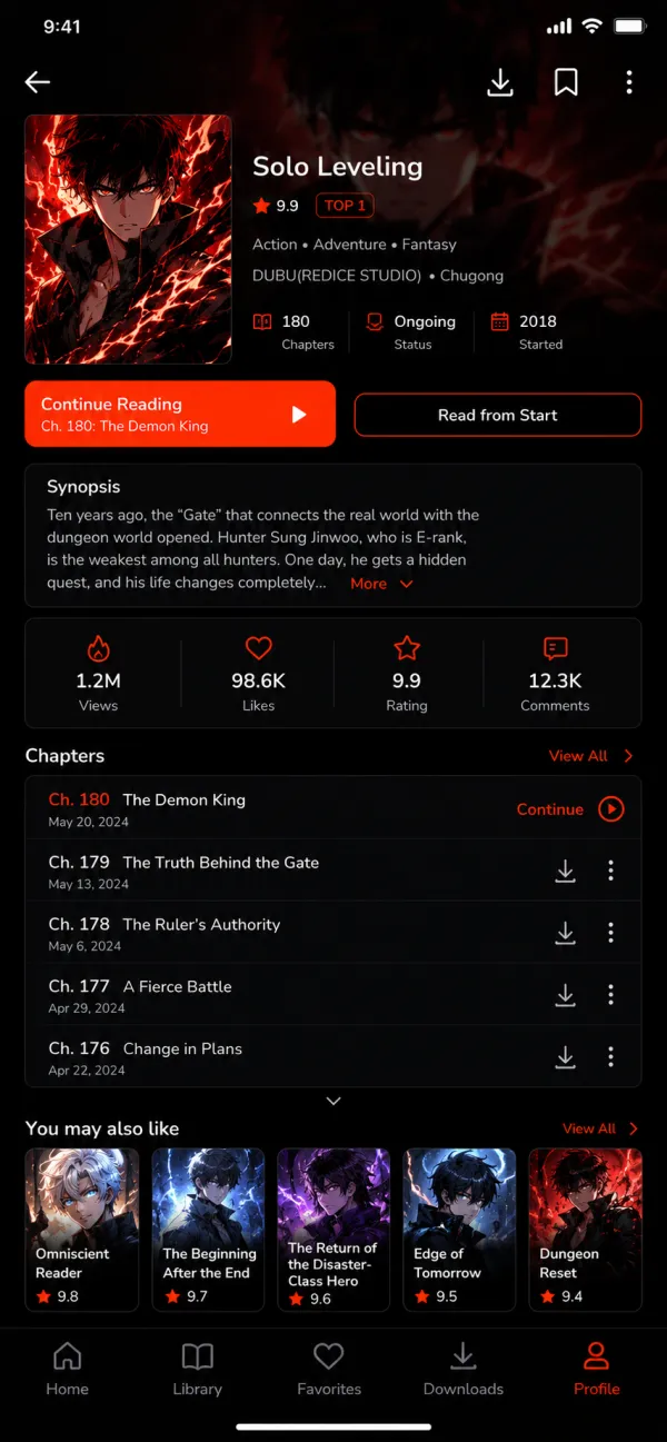 QTOON app — Series Detail